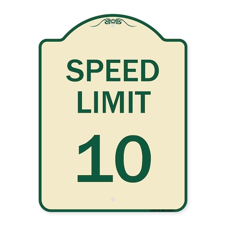Signmission Speed Reduction Speed Limit 10 Mph Heavy-Gauge Aluminum Architectural Sign, 24" x 18", TG-1824-22877 A-DES-TG-1824-22877